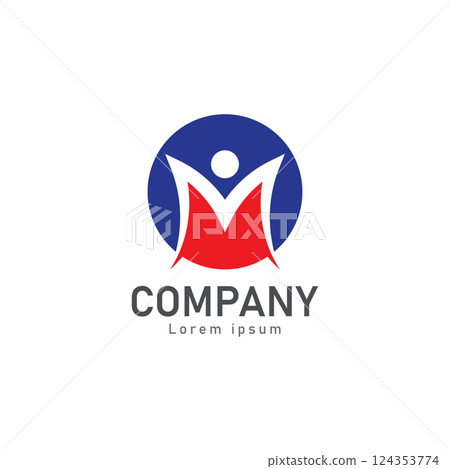 m letter people logo vector 124353774