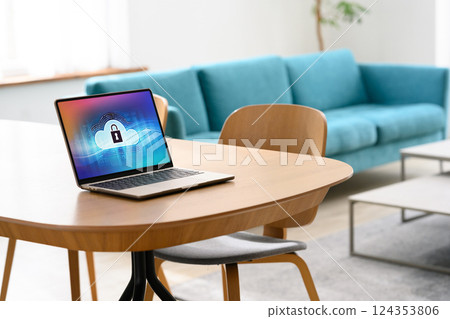 Security measures for the PC in the living room Security measures for the PC in the living room 124353806