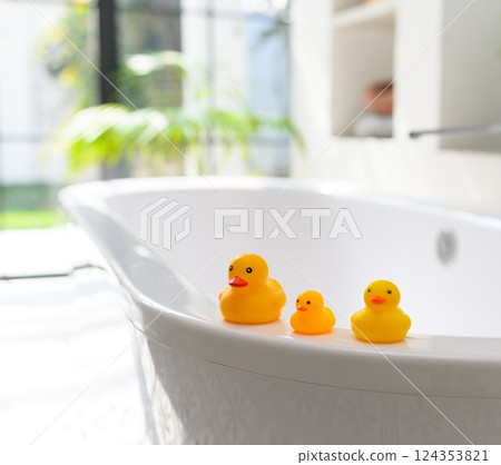 Duck doll in the bathroom Duck doll in the bathroom 124353821