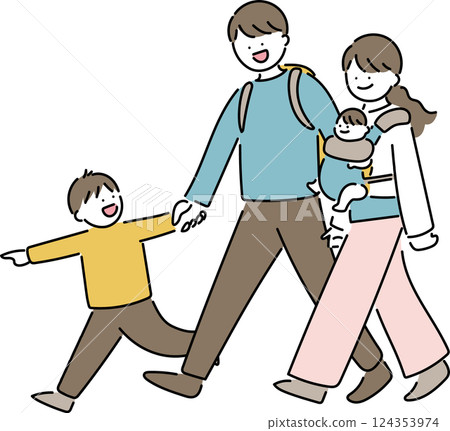 Family outing_boy and baby Family outing_boy and baby 124353974