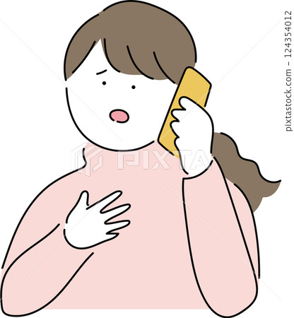 女人打電話_麻煩 124354012