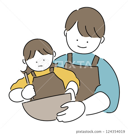 爸爸和女孩做飯 爸爸和女孩做飯 124354019