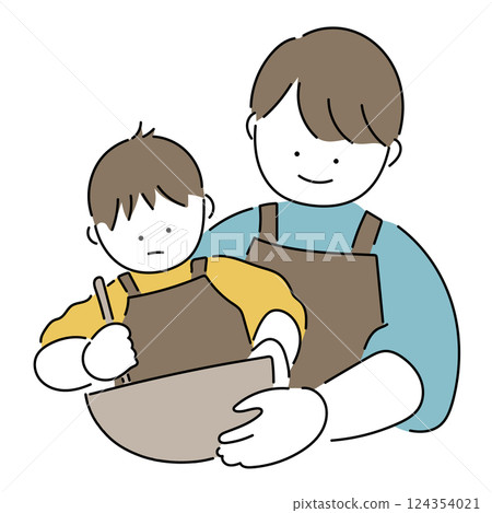 爸爸和兒子做飯 爸爸和兒子做飯 124354021