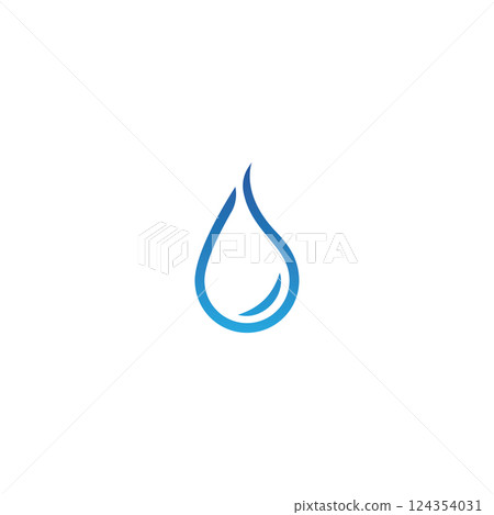 water drop icon vector 124354031
