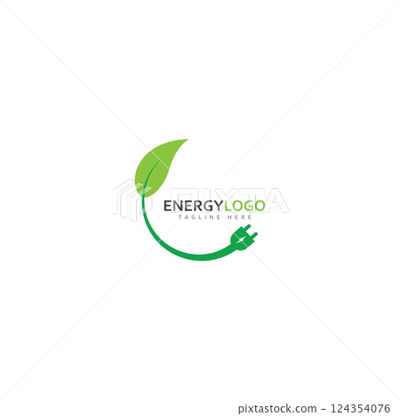 eco energy with leaf vector logo template eco energy with leaf vector logo template 124354076