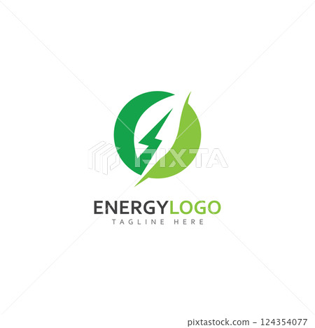 eco energy with leaf vector logo template eco energy with leaf vector logo template 124354077