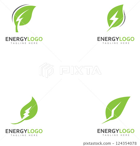 eco energy with leaf vector logo template eco energy with leaf vector logo template 124354078
