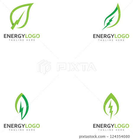 eco energy with leaf vector logo template eco energy with leaf vector logo template 124354080
