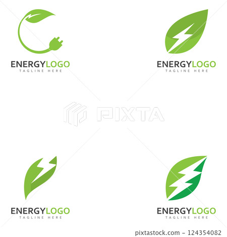 eco energy with leaf vector logo template eco energy with leaf vector logo template 124354082