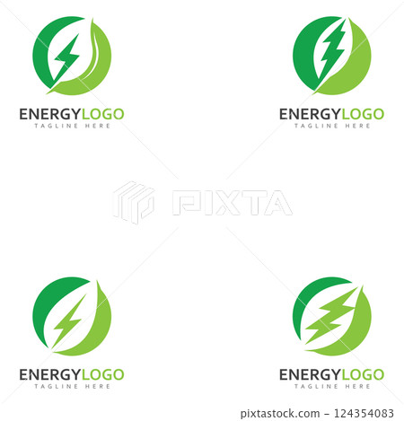 eco energy with leaf vector logo template eco energy with leaf vector logo template 124354083