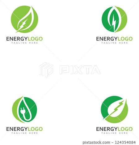eco energy with leaf vector logo template eco energy with leaf vector logo template 124354084