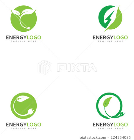 eco energy with leaf vector logo template eco energy with leaf vector logo template 124354085