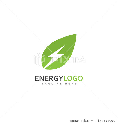eco energy with leaf vector logo template eco energy with leaf vector logo template 124354099