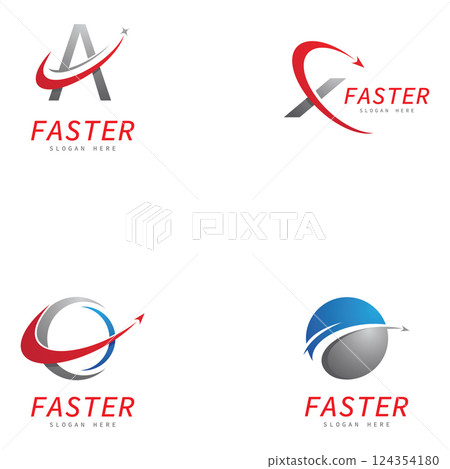faster logo template vector icon illustration design 124354180