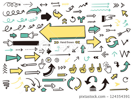 Simple, cute, and easy-to-use colored arrow set Simple, cute, and easy-to-use colored arrow set 124354391