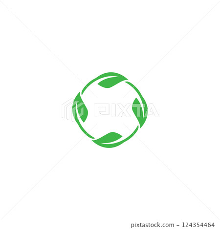 Vector bio recyclable degradable label logo template 124354464