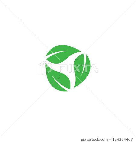 Vector bio recyclable degradable label logo template 124354467