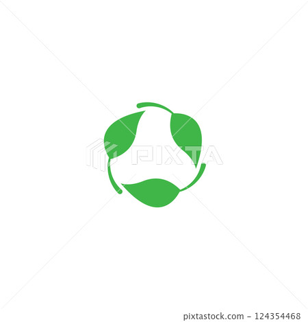 Vector bio recyclable degradable label logo template Vector bio recyclable degradable label logo template 124354468