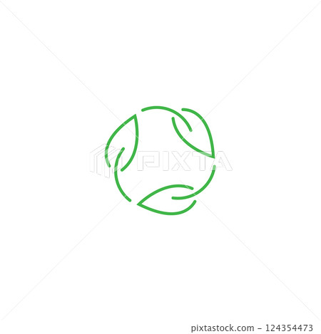 Vector bio recyclable degradable label logo template 124354473