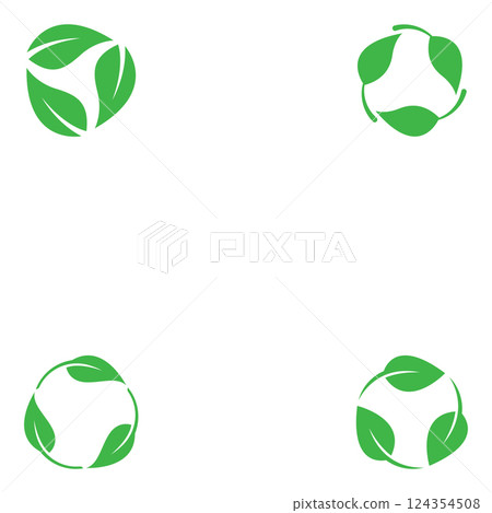 Vector bio recyclable degradable label logo template 124354508