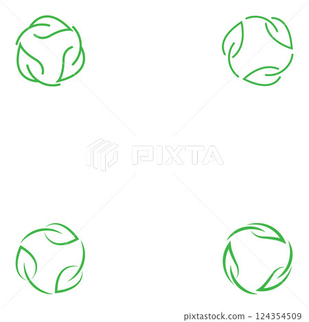 Vector bio recyclable degradable label logo template 124354509