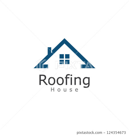 roof house icon logo. roof property logo template 124354673