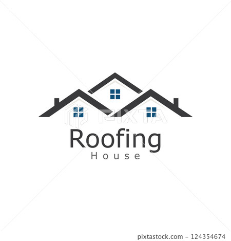 roof house icon logo. roof property logo template 124354674