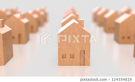 The House wood for Real estate or property concept 3d Rendering. The House wood for Real estate or property concept 3d Rendering. 124354819