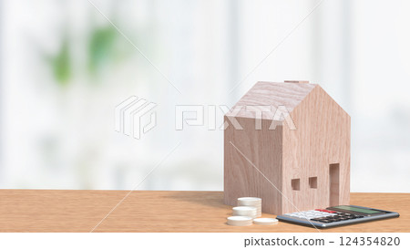 The House and calculator for Real estate or property concept 3d Rendering. The House and calculator for Real estate or property concept 3d Rendering. 124354820