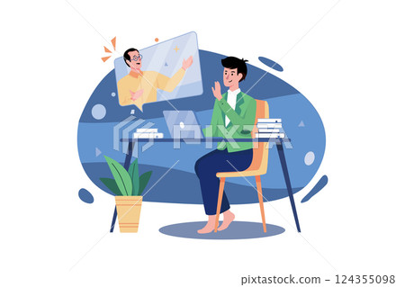 Male Student Attending The Webinar 124355098