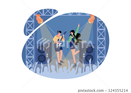 Open Air Concert Illustration 124355214