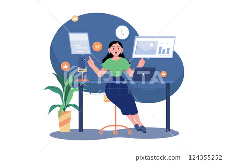 Content Marketing. Female author writing content for a website, banner, social media, mobile app... Content Marketing. Female author writing content for a website, banner, social media, mobile app... 124355252