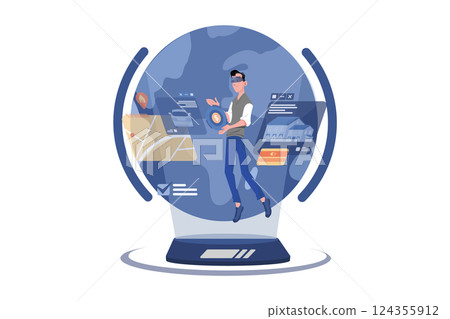 Metaverse property illustration concept Metaverse property illustration concept 124355912