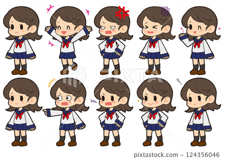 女學生臉部表情集 124356046