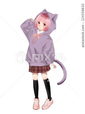 貓耳連帽衫女孩 124356610