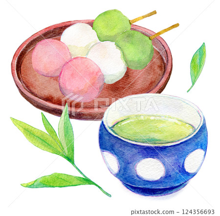Watercolor illustration: New tea season 124356693