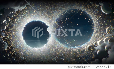 Game background: Image of the galactic landscape at the beginning of the universe 124356718