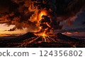 Majestic Lava Flow During Powerful Volcanic Eruption at Sunset captivating scene of an active volcanic eruption, showcasing molten lava, smoke plumes Majestic Lava Flow During Powerful Volcanic Eruption at Sunset captivating scene of an active volcanic eruption, showcasing molten lava, smoke plumes 124356802