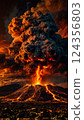 Majestic Lava Flow During Powerful Volcanic Eruption at Sunset captivating scene of an active volcanic eruption, showcasing molten lava, smoke plumes Majestic Lava Flow During Powerful Volcanic Eruption at Sunset captivating scene of an active volcanic eruption, showcasing molten lava, smoke plumes 124356803