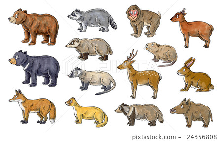 Smiling pest set 124356808