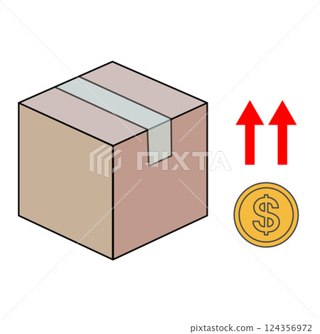 Vector illustration of rising shipping costs Vector illustration of rising shipping costs 124356972