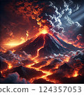 Erupting volcano 124357053