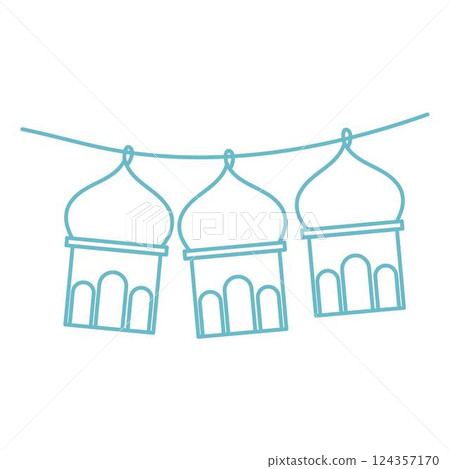 eid mubarak decorative festival element 124357170