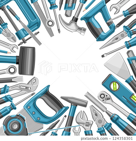 Vector layout for blue Work Tools 124358301