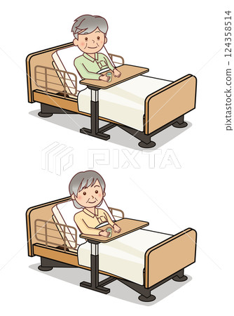 睡在護理床上的老人 124358514