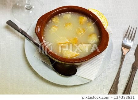 Sopa de picadillo is traditional Spanish dish from Andalusia 124358631
