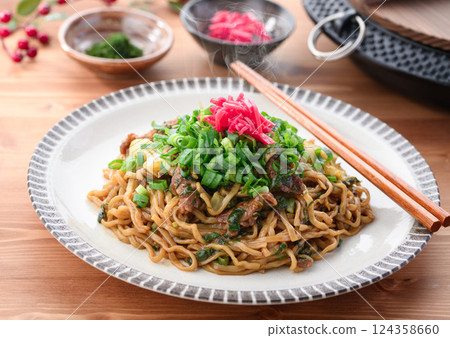 蔥炒麵(加了大量蔥的炒麵) 蔥炒麵(加了大量蔥的炒麵) 124358660