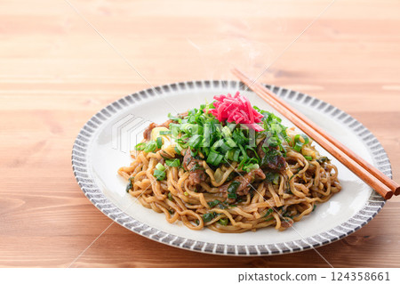 蔥炒麵(加了大量蔥的炒麵) 蔥炒麵(加了大量蔥的炒麵) 124358661