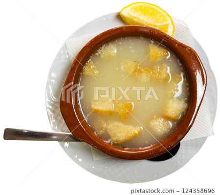 Sopa de picadillo is traditional Spanish dish from Andalusia Sopa de picadillo is traditional Spanish dish from Andalusia 124358696