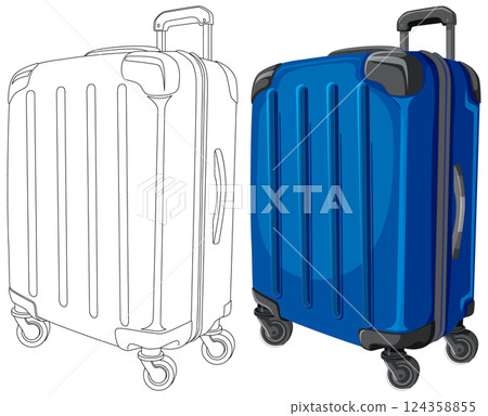 Blue Luggage Vector Illustration Blue Luggage Vector Illustration 124358855